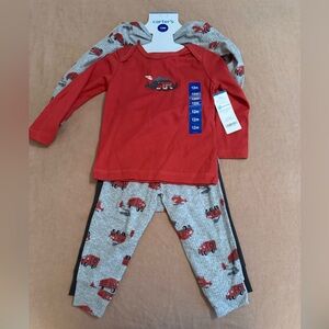 Carter's Red and Gray Fire Engine Pajama Set